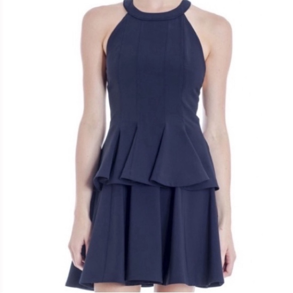 Elizabeth and James Navy Peplum Dress size 4